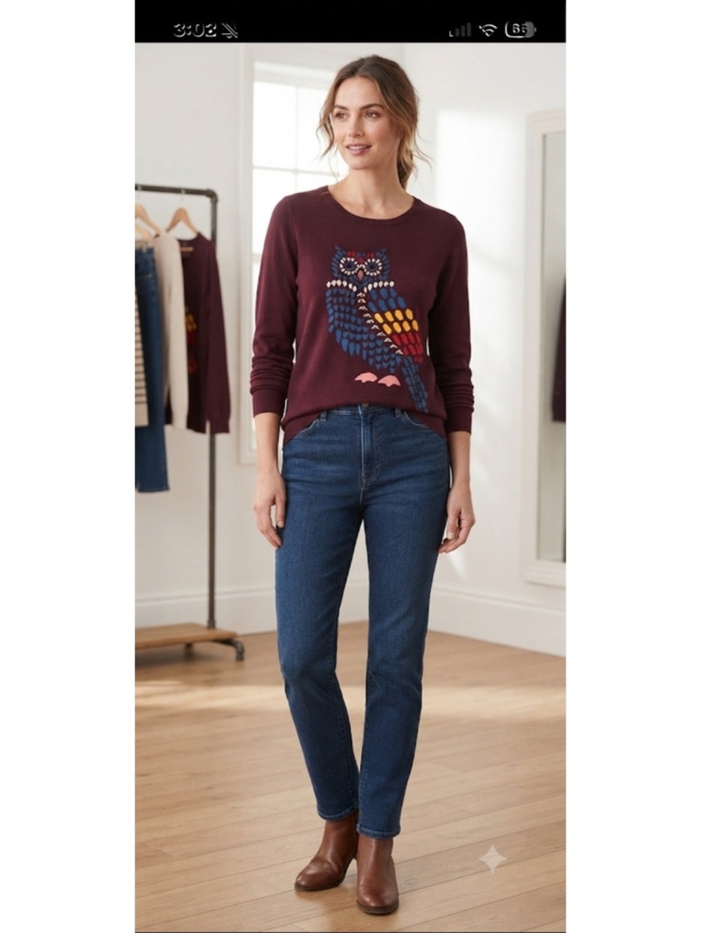 Loft owl lightweight sweater sz Large